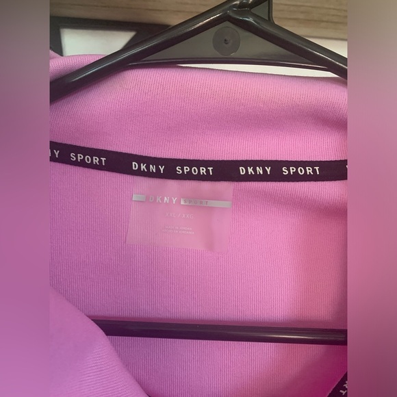 DKNY Pink White 1/2 Zip Pullover - Picture 2 of 7